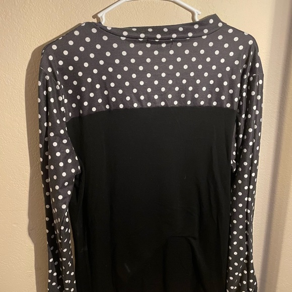 Women’s Zeagoo black and white polkadot long sleeve sweater-XL - Picture 4 of 6